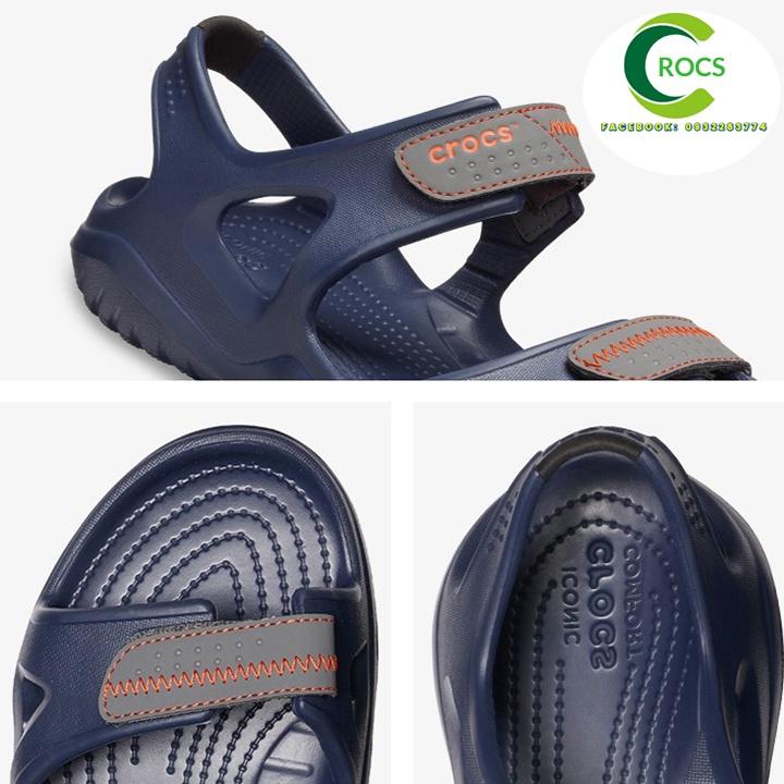 Giày sandal nhựa chống hôi chân -Croslite-Swiftwater-river cho nam màu navy