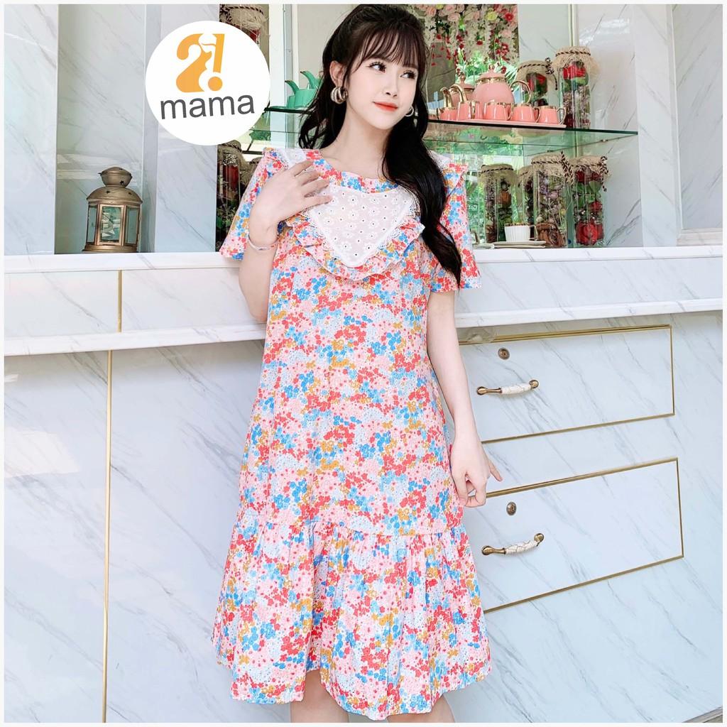 Váy bầu thiết kế 2MAMA hoa nhí dáng đuôi cá V79