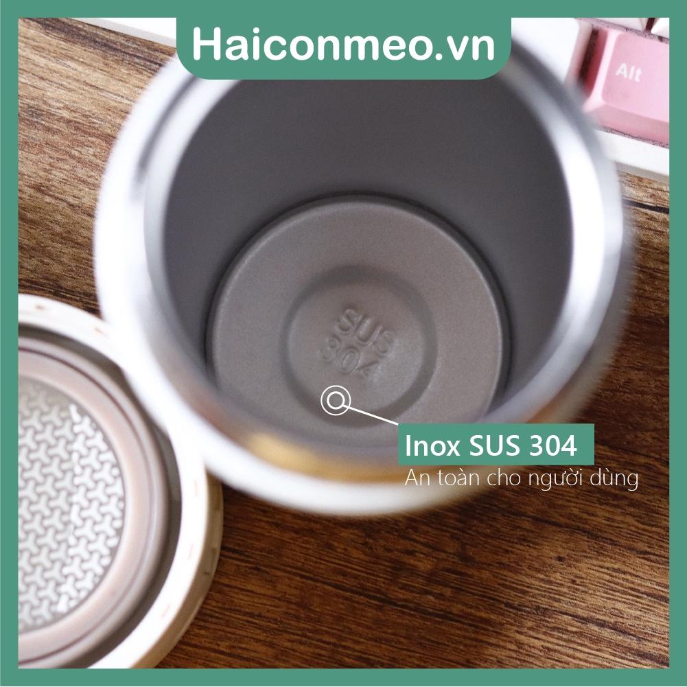 Ly cốc giữ nhiệt Inox SUS 304 style Cafe Coffee nắp bật, 380ml