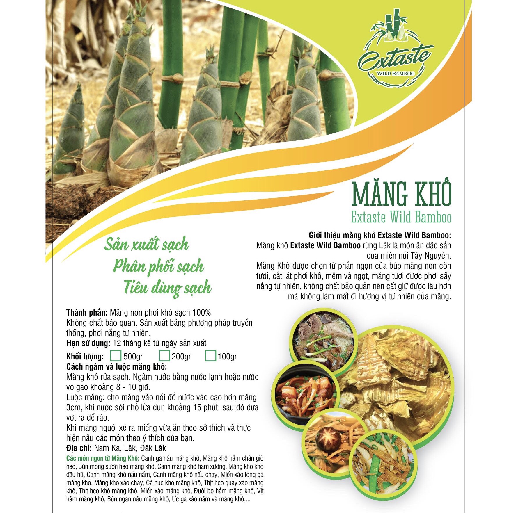 Măng Khô Rừng Tây Nguyên Ngon Sạch Rẻ Extaste Bamboo Giàu Chất Sơ, Vitamin Và Khoáng Chất- Phù Hợp Các Món Vịt Nấu Măng, Miến Măng Gà, Hầm Chân Giò, Măng Kho Cá - Massel Official