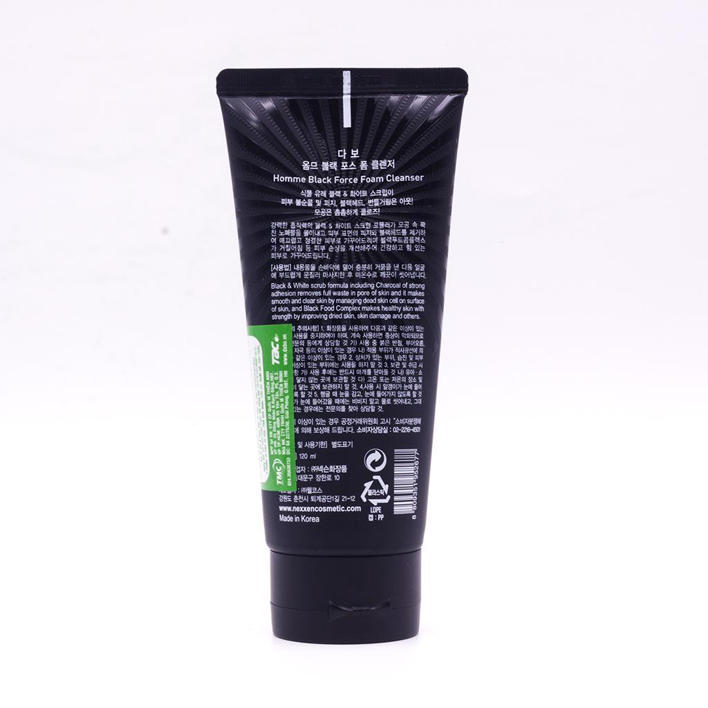 Sữa Rửa Mặt Sáng Da Ngừa Mụn Kháng Khuẩn Cho Nam Hàn Quốc Dabo Black Force – Hàng Chính Hãng