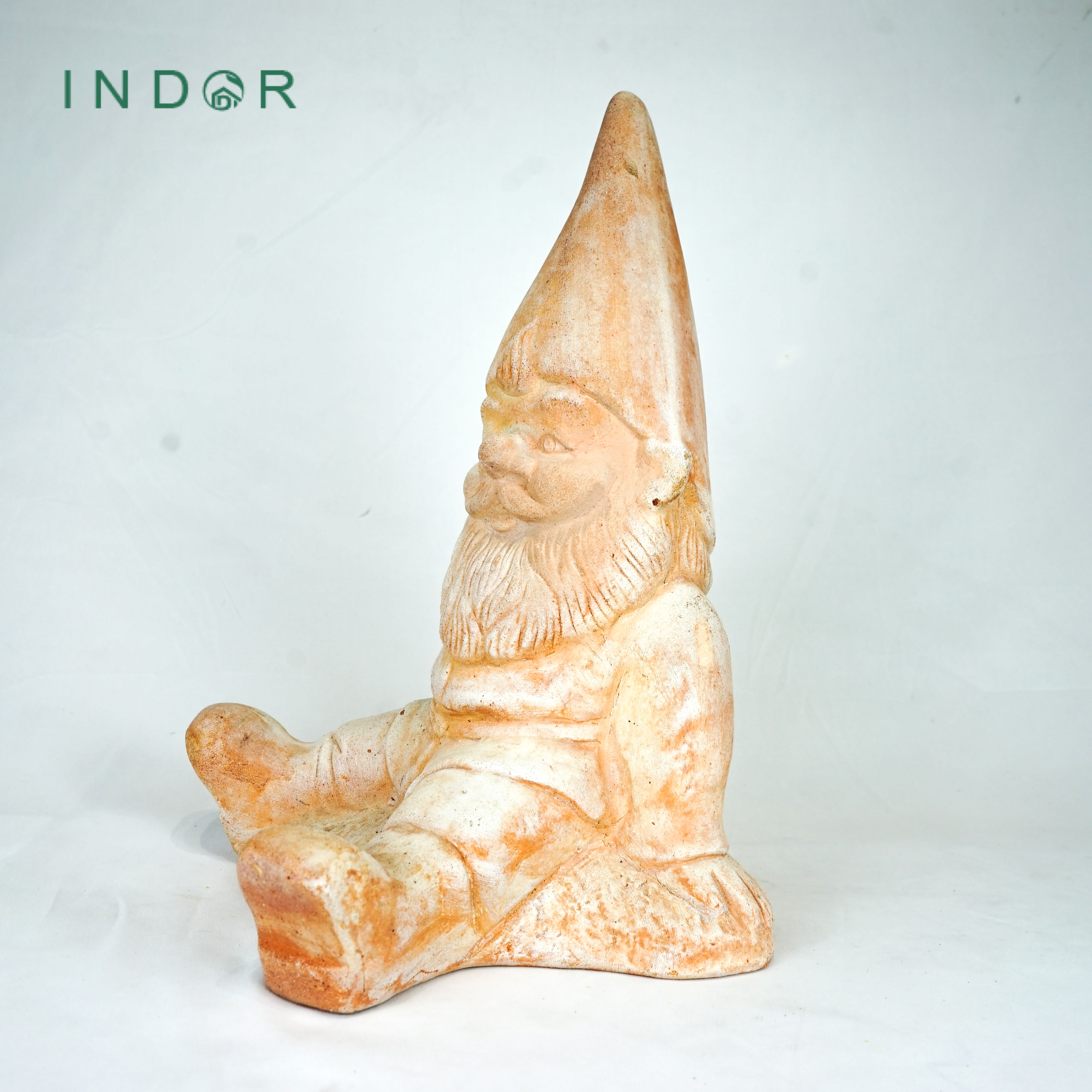 Tượng ông già Noel dáng ngồi size L trang trí Noel Tượng đất nung terracotta Tượng decor nội ngoại thất