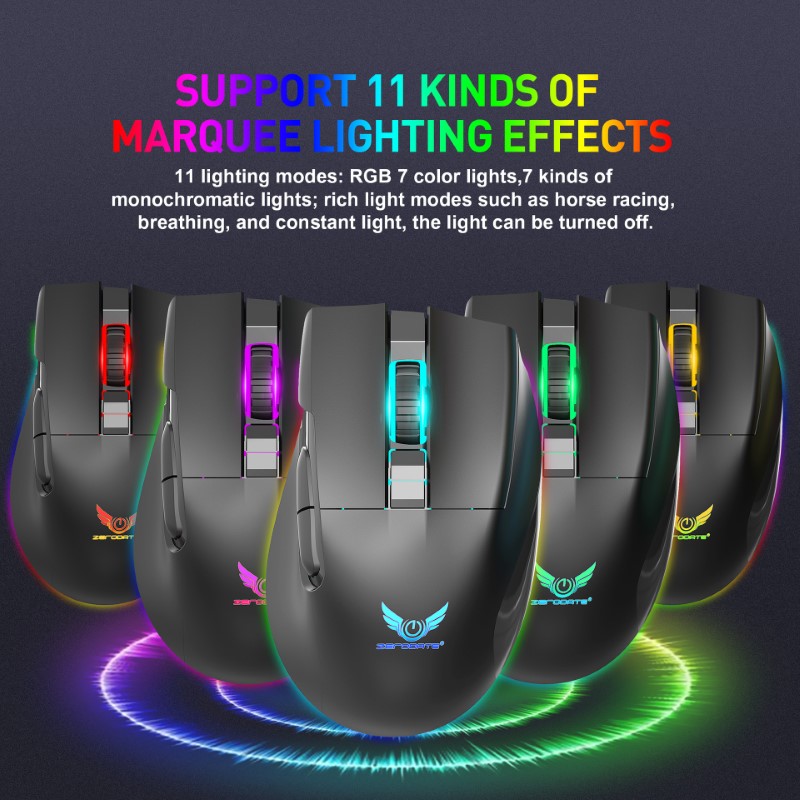 Chuột không dây LED RGB 3200 DPI Gaming Mouse T27 cho máy tính laptop hàng nhập khẩu