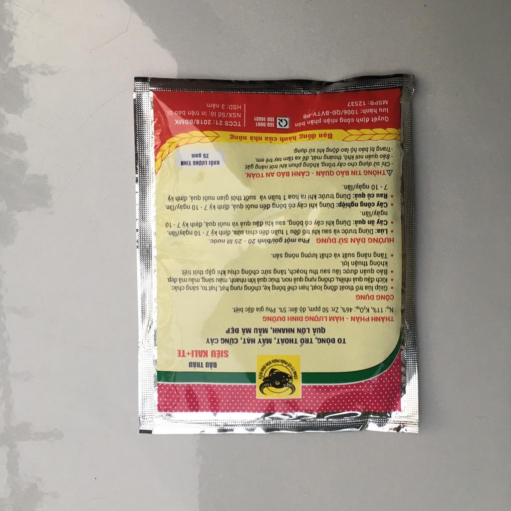 Phân bón lá đầu trâu SIÊU KALI + TE giúp quả lớn nhanh - đẹp - cứng cây gói 25gr Hạt Giống Phân Bón Mầm Xinh