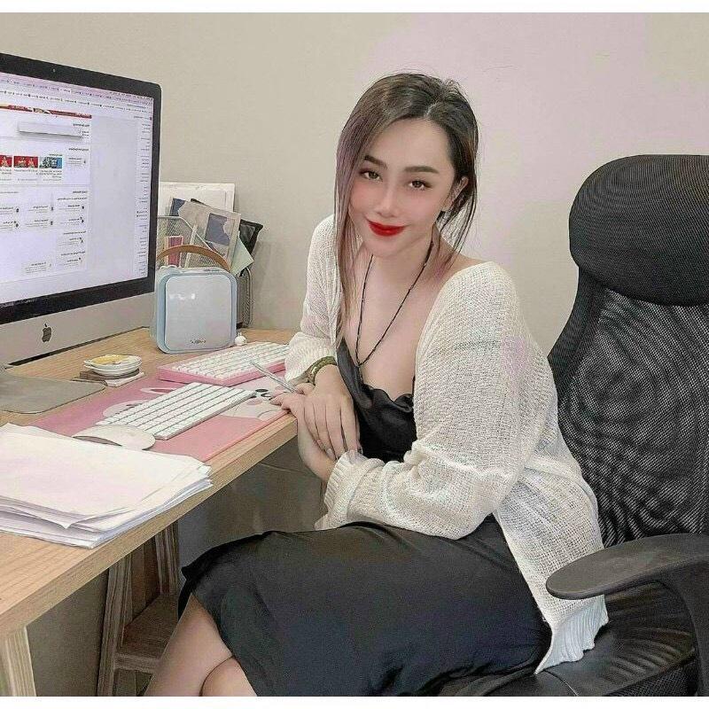 Áo Khoác Cardigan Len mỏng Cho Nữ Phong Cách Ulzzang Phù Đi Đà Lạt, Dạo Biển hàng Quảng Châu