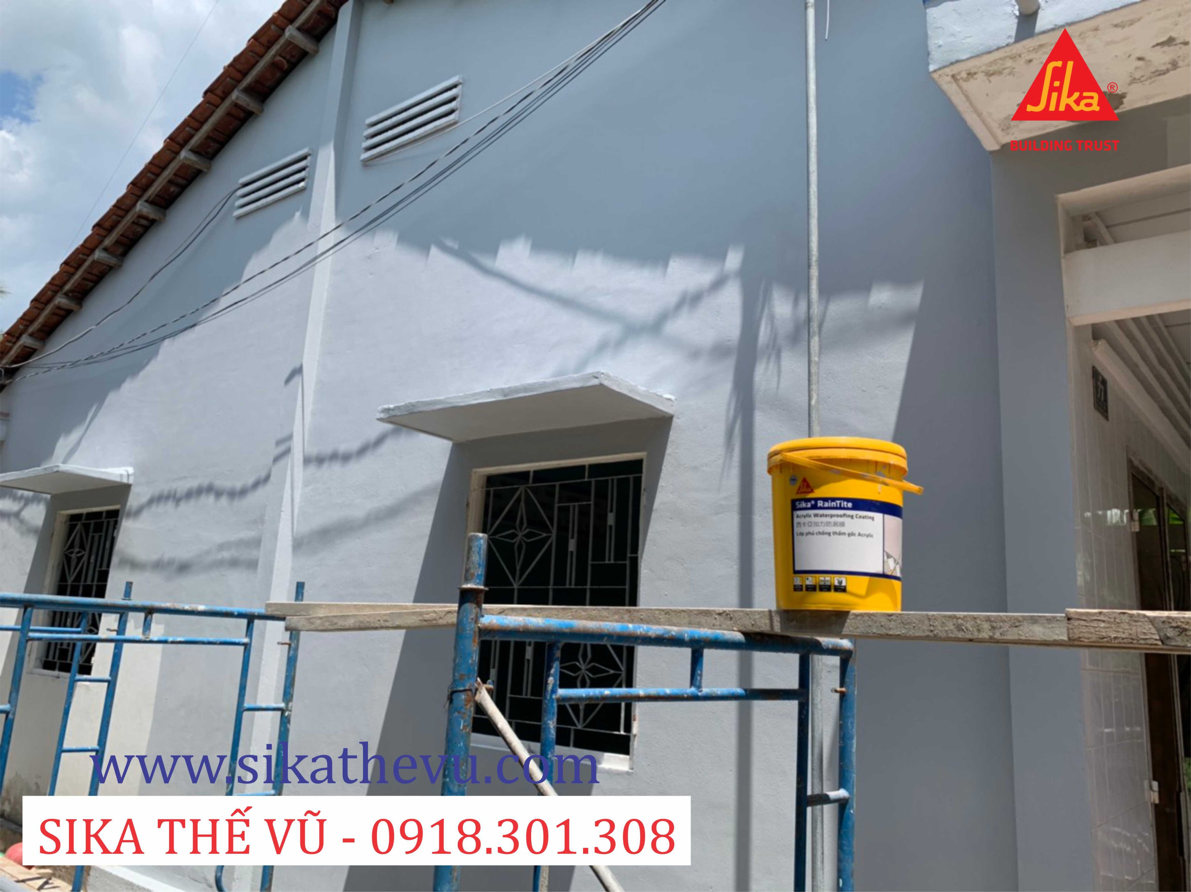 Sơn chống thấm vách tường ngoài trời, chống thấm máng xối lộ thiên-Sika RainTile Grey