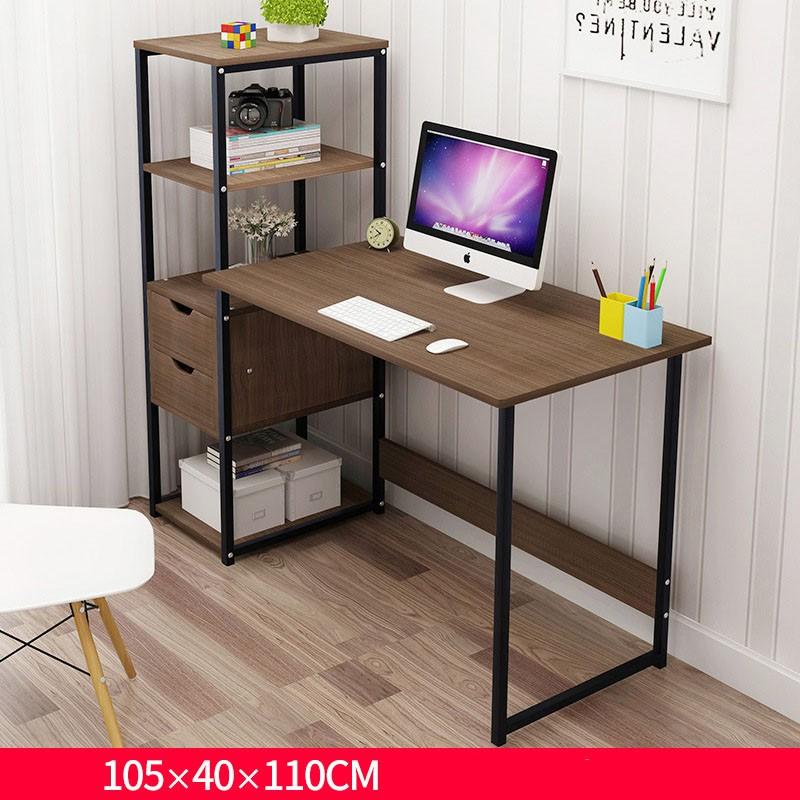 Bàn làm việc liền kệ sách có ngăn kéo dài 105cm D-Table ( Chất liệu gỗ nguyên tấm MDF chống trầy xước mặt bàn, chống ẩm)