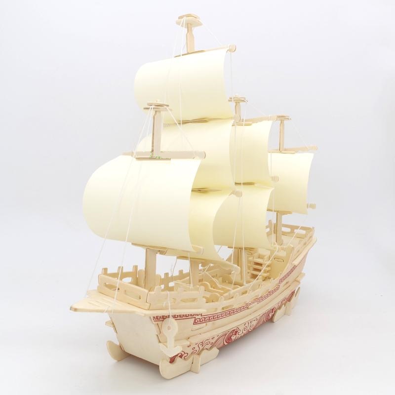 Đồ chơi lắp ráp gỗ 3D Mô hình Thuyền Thương Gia Merchant Ship