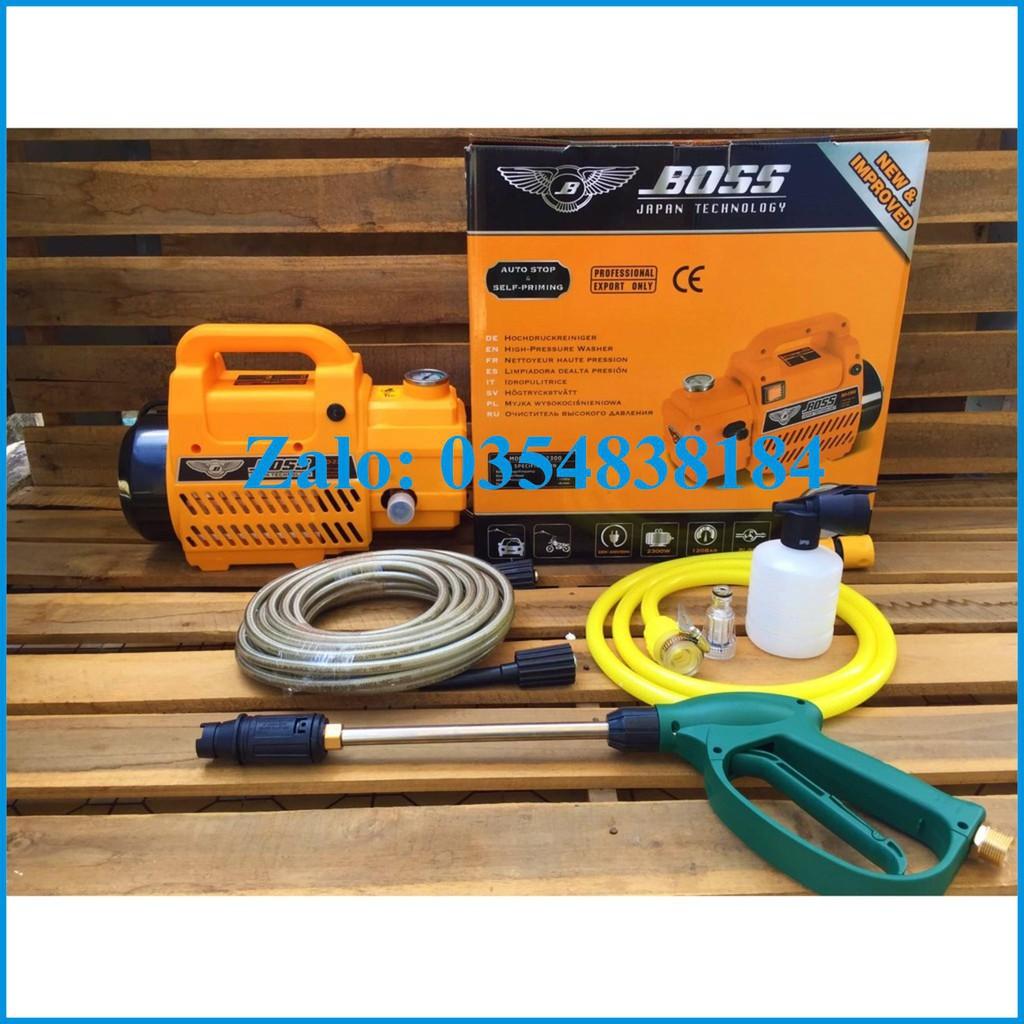 Máy rửa xe boss 2300w thế hệ mới tặng bình xịt bọt tuyết ống nối súng dài