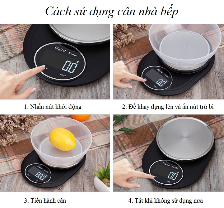 Cân điện tử 5kg - 0.1g cao cấp