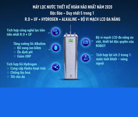 Máy Lọc Nước ROBOT Nóng Nguội Công Nghệ Lọc R.O + UF Classy Pro 339GH-UR - Hàng chính hãng