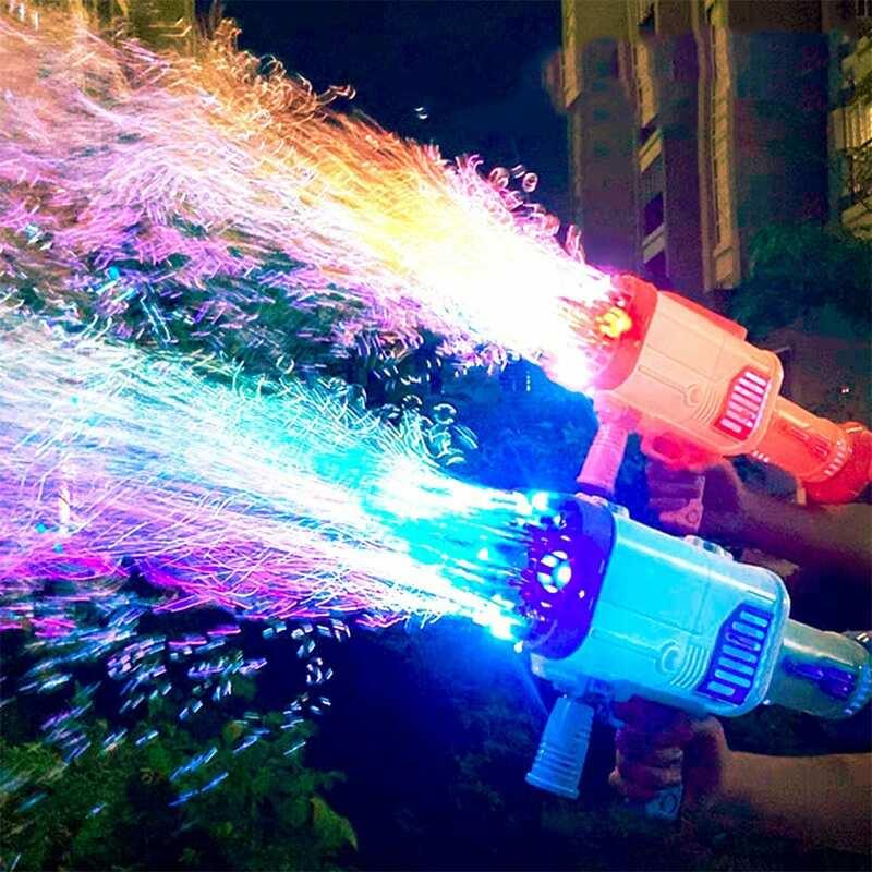 Súng Bắn Bong Bóng Xà Phòng 32 Nòng Tự Động Có Đèn- Đồ Chơi Trẻ Em Cho Bé Trai - Gái Vận Động