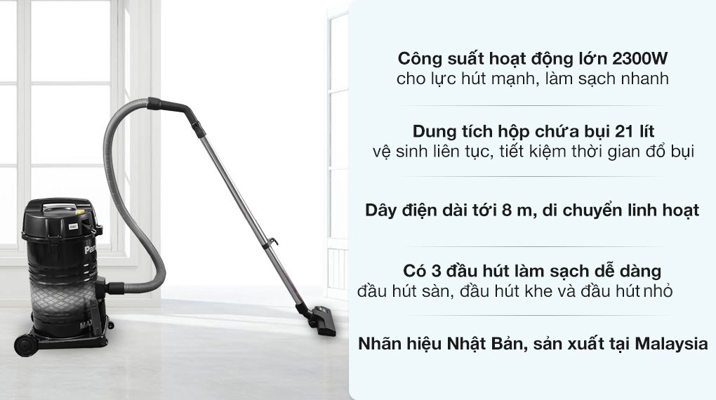 Máy hút bụi công nghiệp Panasonic YL637SN49 - 2300W. Hàng chính hãng