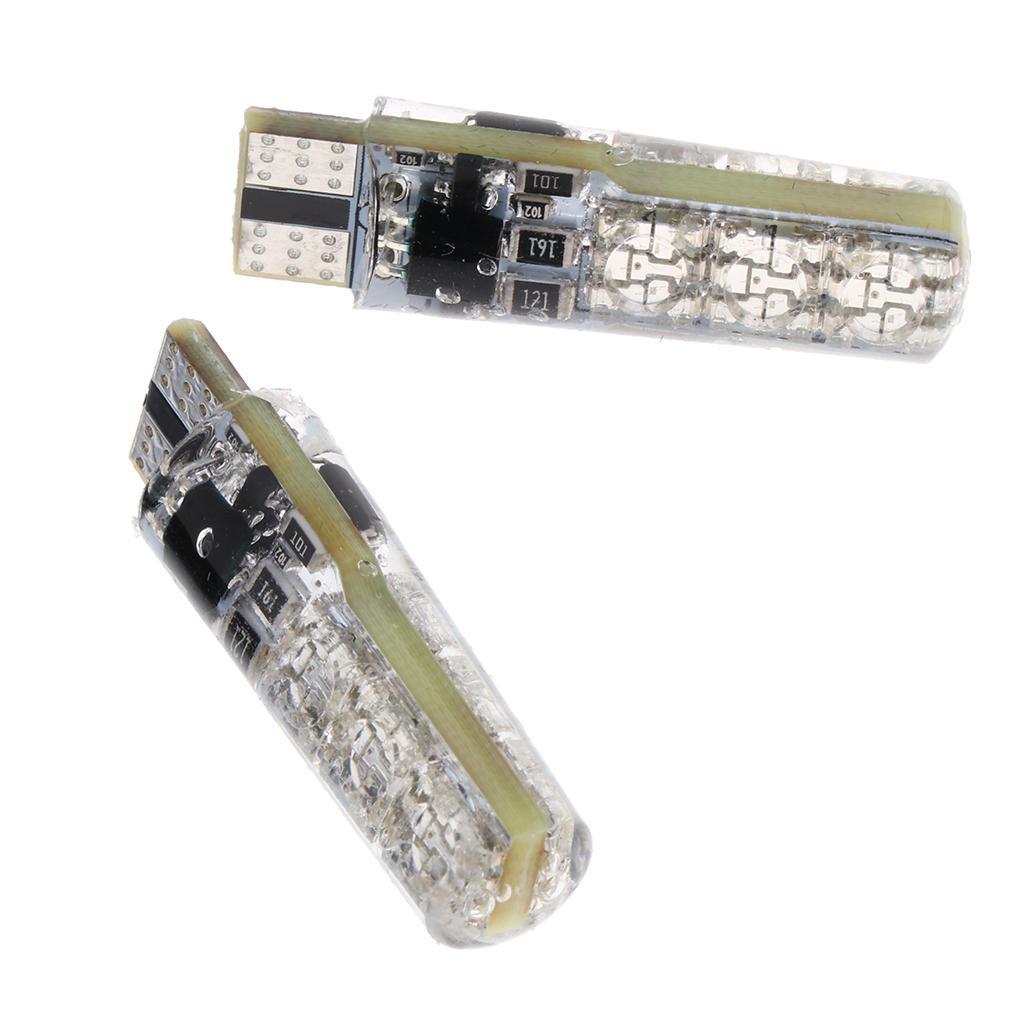 2pcs T10 5050 LED RGB Light Bulb for Interior Panel Exterior Lamp Remote