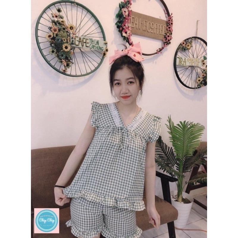 ️DỄ THƯƠNG CỰC️Đồ Bộ Đùi CaRo Mặc Nhà , đồ bộ đùi mặc nhả xinh xắn , dễ thương , kute M00106
