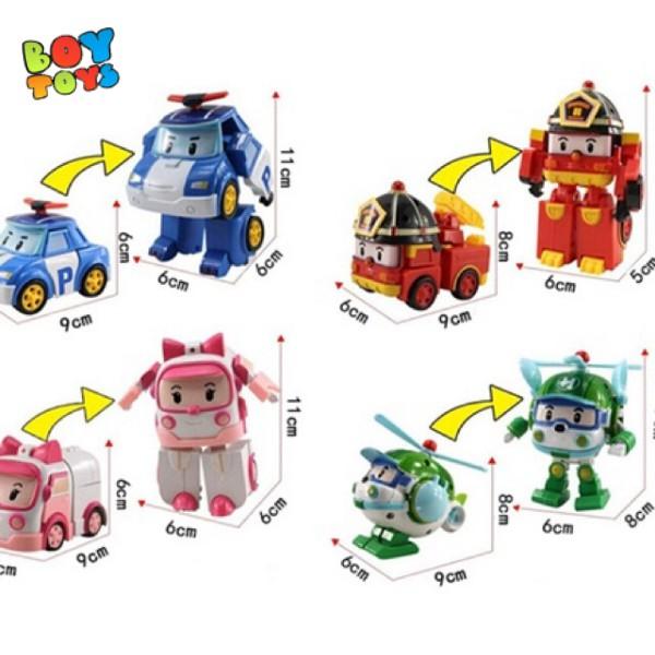 Hộp đồ chơi biệt đội 4 xe Robocar Poli biến hình 2 trong 1