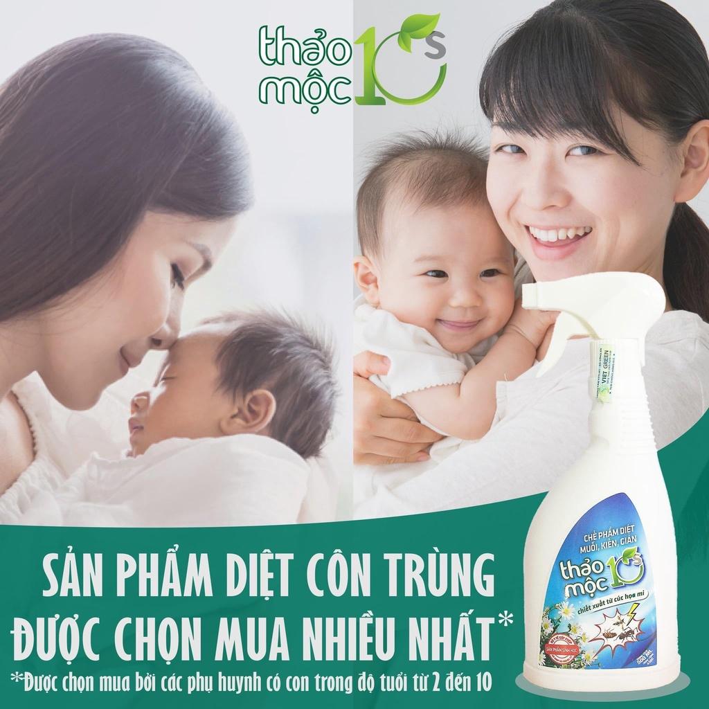 Bình xịt diệt côn trùng Muỗi Kiến Gián Mối Mọt Sinh Học 100% THẢO MỘC 10S - An toàn hiệu quả (Hương Bạc Hà mới )