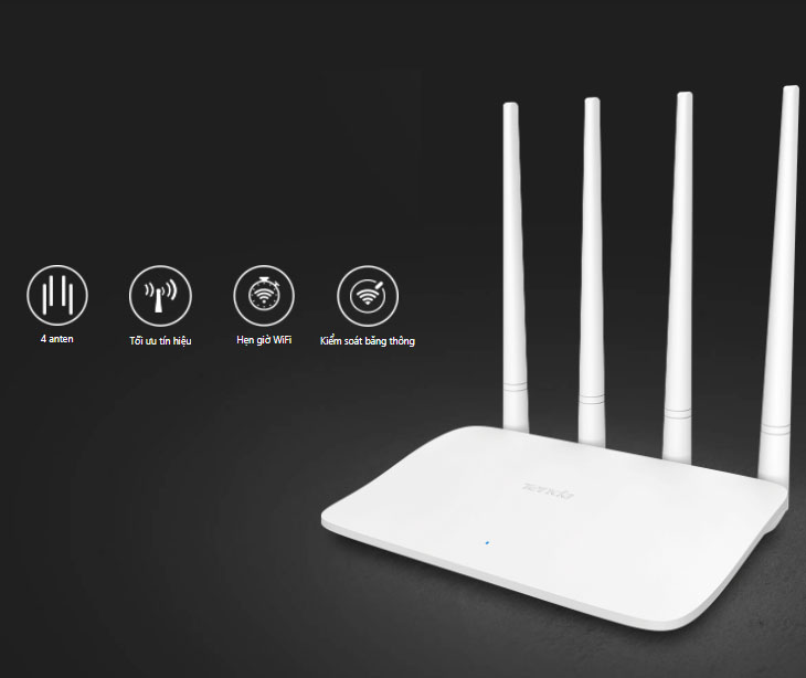 Thiết bị phát wifi không dây 4 râu chuẩn 300Mbps kích sóng repeater Wireless Router F6 Tenda hàng chính hãng