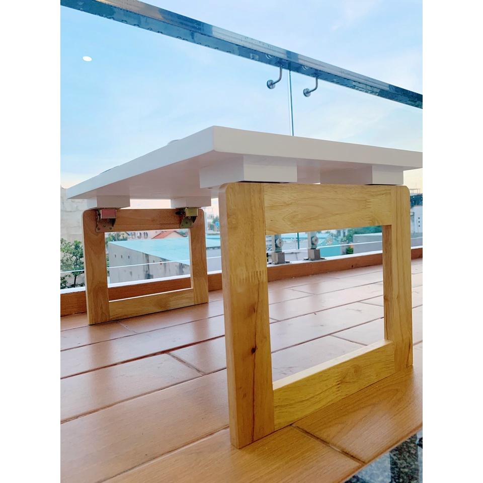 Bàn Trà Sofa Kiểu Dáng Nhật Bản Màu Gỗ Phối Trắng Độc Đáo
