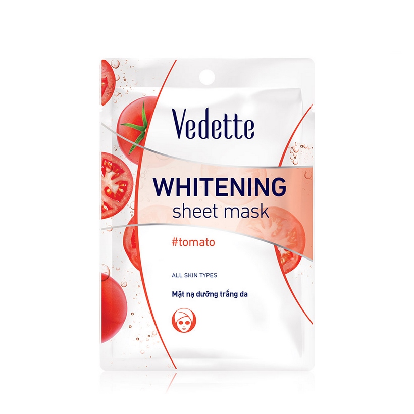 Mặt nạ giấy dưỡng trắng da cà chua Vedette Whitening Mask Tomato 22ml