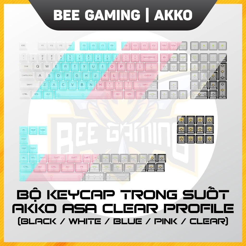 Bộ keycap chính hãng AKKO - Clear PC (Black / White / Tiffany Blue / Clear / Pink) (ASA-Clear Profile /155 nút