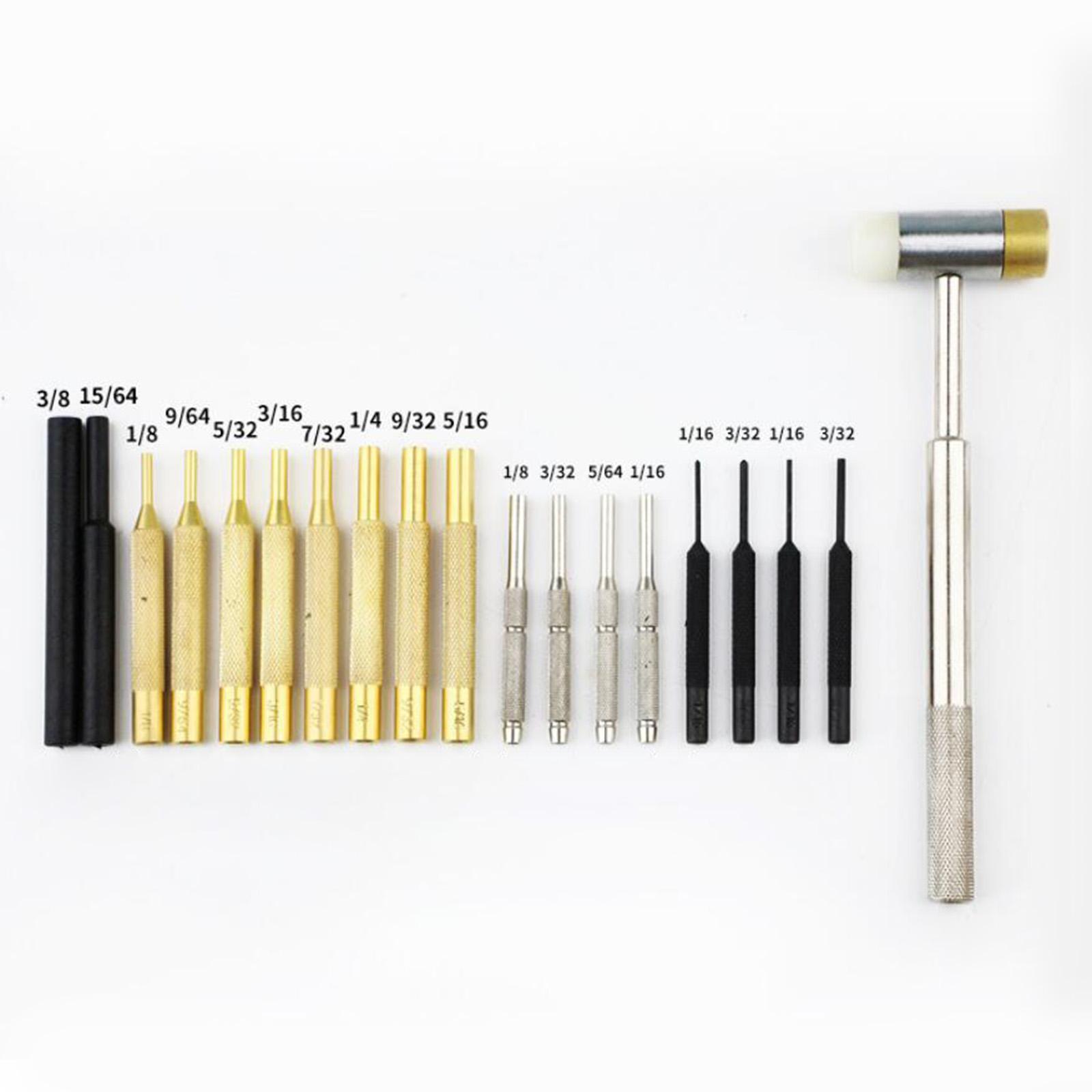 19Pieces Pin Punch Set Durable Easy and Safe to Use for Gunsmith/Repairs