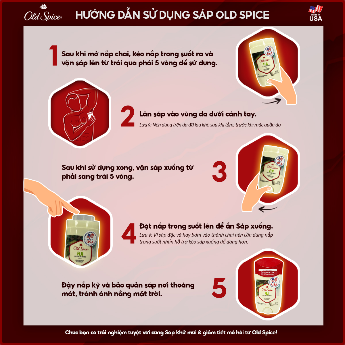 Sáp Khử Mùi và Giảm Tiết Mồ Hôi OLD SPICE Captain 73g Nhập Khẩu Mỹ