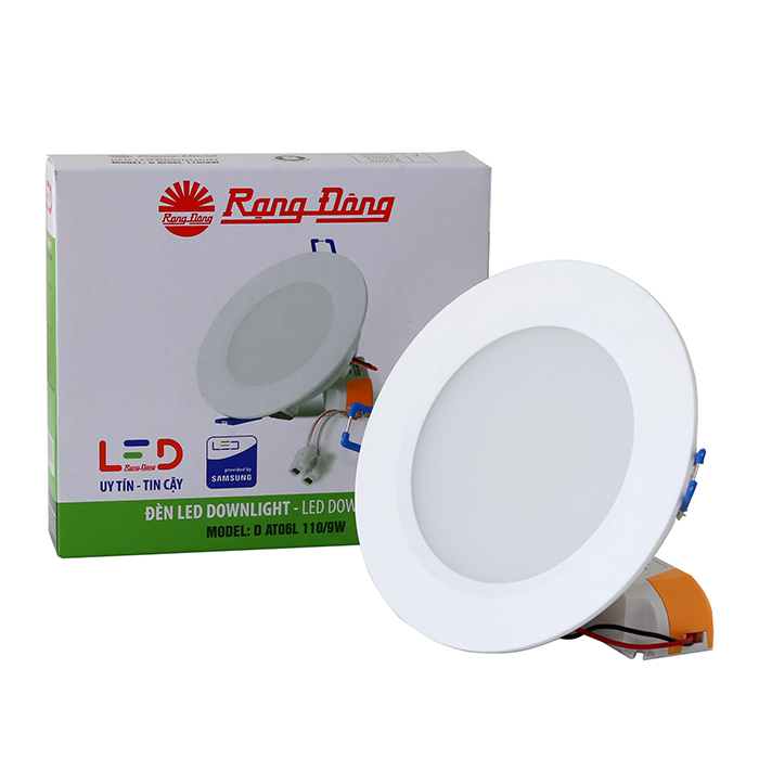 Combo 06 đèn led âm trần 9W Rạng Đông mã  D AT06L 110/9W - Ánh sáng trắng