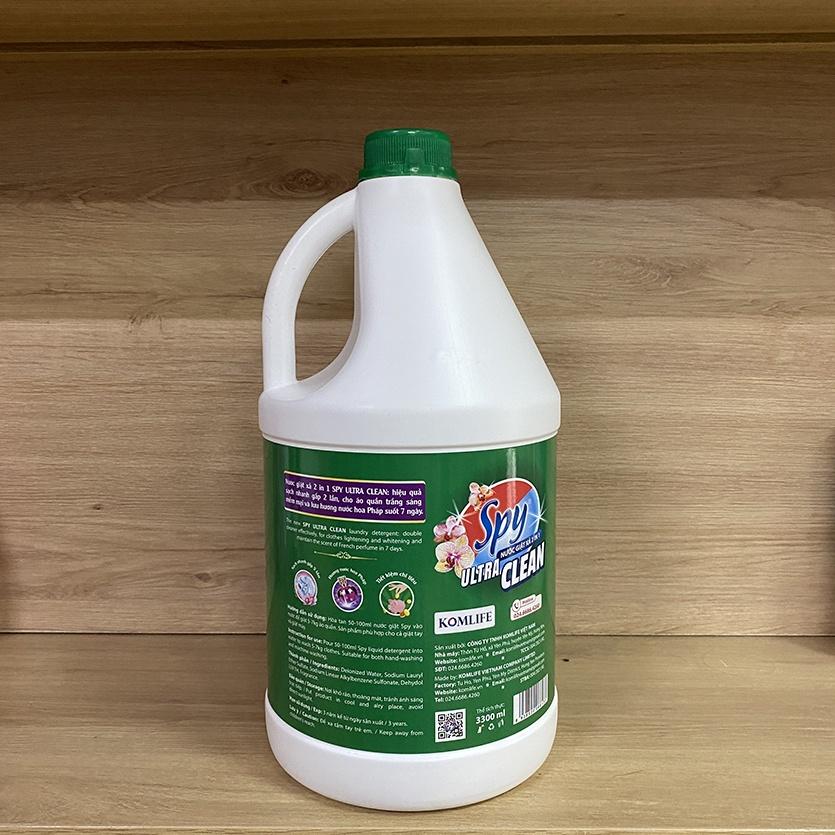 Nước giặt xả SPY ULTRA CLEAN 4,6 kg màu Xanh Lá 2 trong 1 hương hoa Pháp trắng sạch, thơm lâu, tiết kiệm