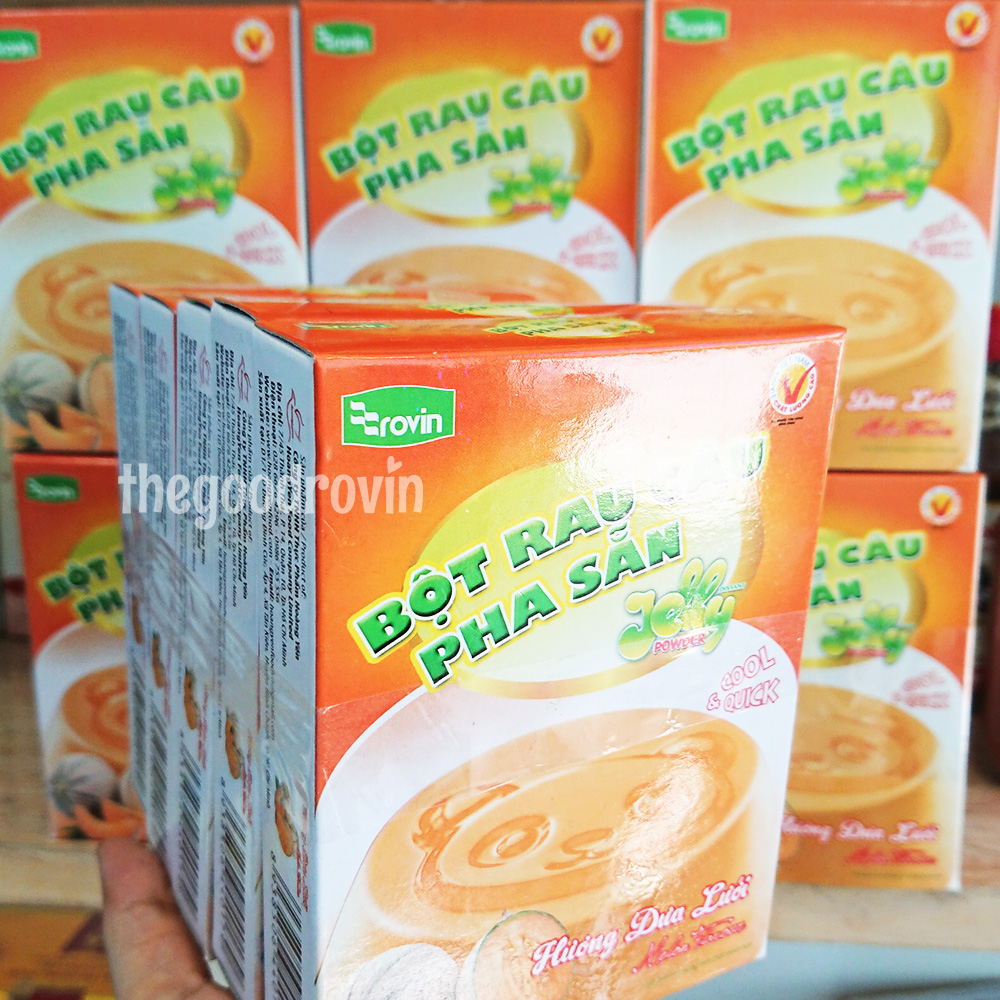 Bột Rau Câu Pha Sẵn Hương Dưa Lưới Rovin (Hộp 60g)