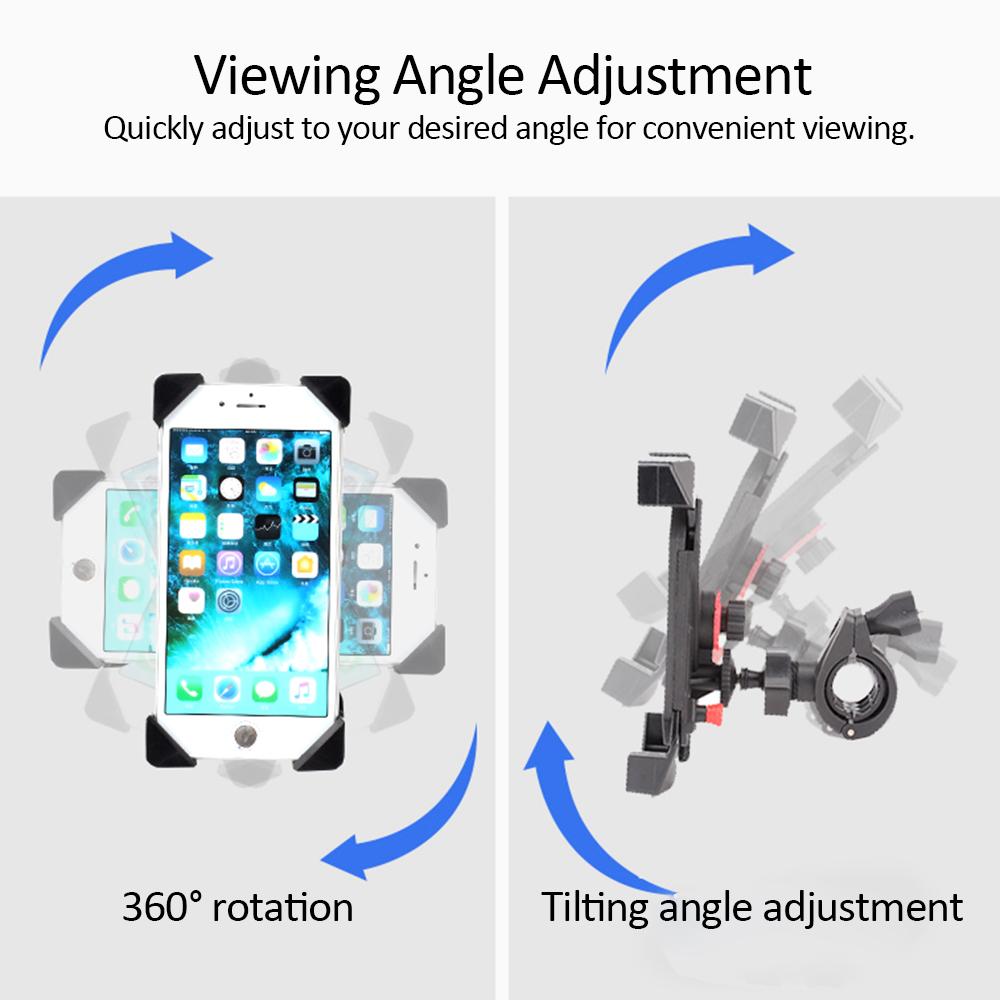 Giá đỡ điện thoại chống rung dành cho xe máy xe đạp với miếng đệm EVA chống trượt xoay 360 độ