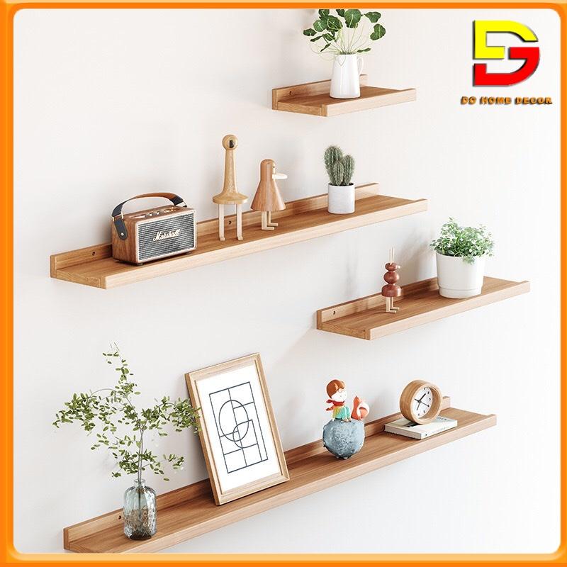 Kệ Gỗ Decor Giá Gỗ Treo Tường Trang Trí Phòng Khách Làm Kệ Đựng Gia Vị Rộng 12cm DC-29