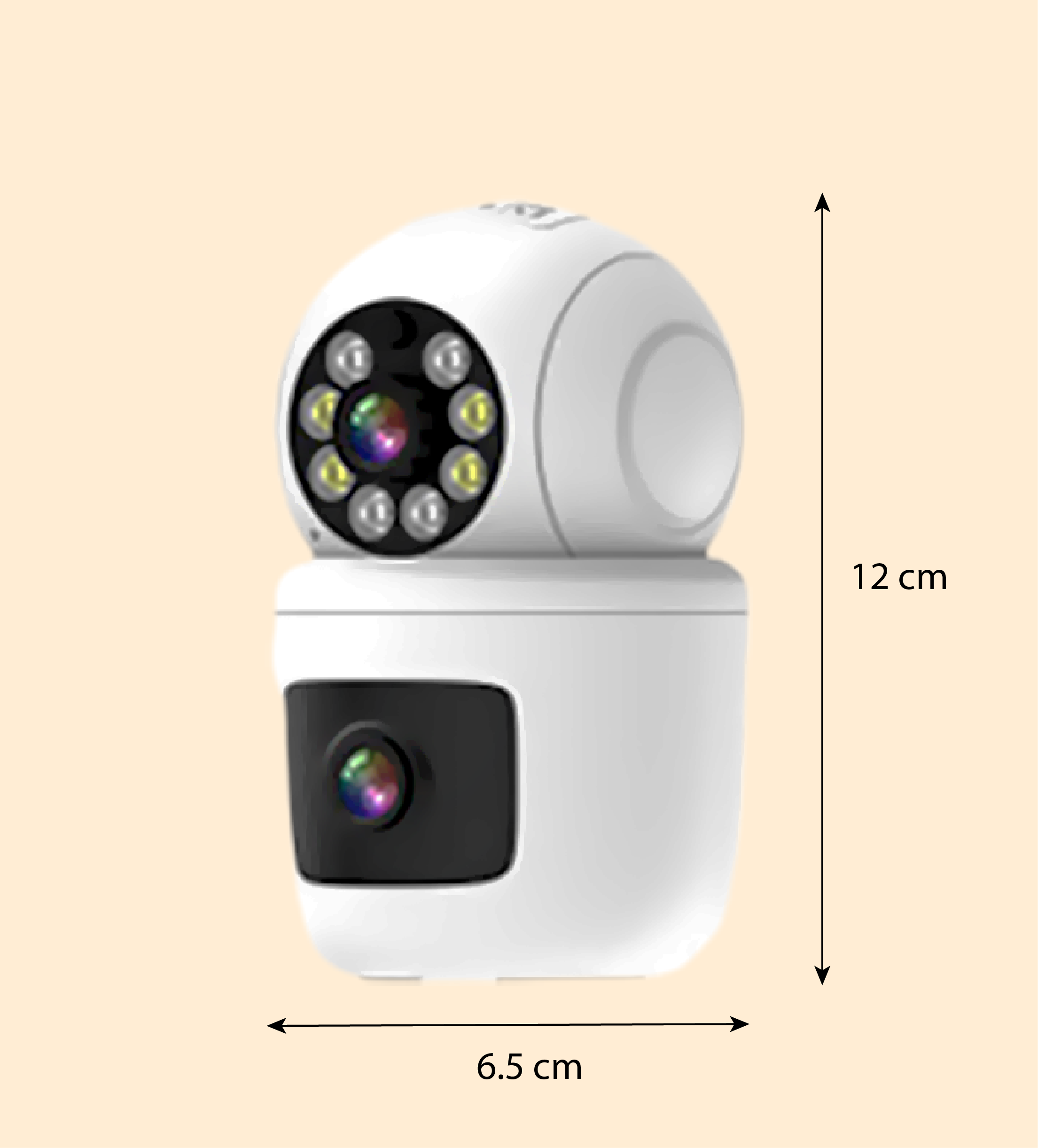 Camera Wifi IPC360 Bullet 2 ống kính, ống kính trên xoay ngang 360 độ, thu phóng 10 lần