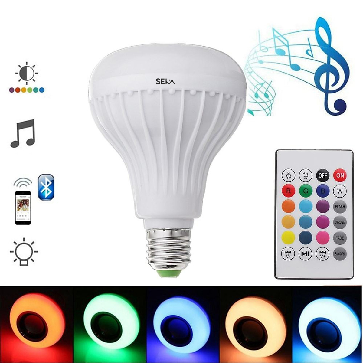 Bóng Đèn Led Kiêm Loa Phát Nhạc Bluetooth - Bóng đèn phát nhạc đổi màu bằng điều khiển - Hàng chính hãng