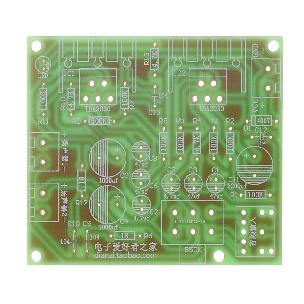 12V DIY Kit 2.0 Dual-Channel TDA2030A Power Audio Amplifier Module Board