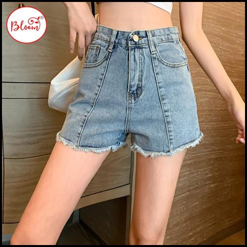 Quần short jean nữ lưng cao YUKIBLOOM Quần short jean nữ Cao Cấp QSJ01