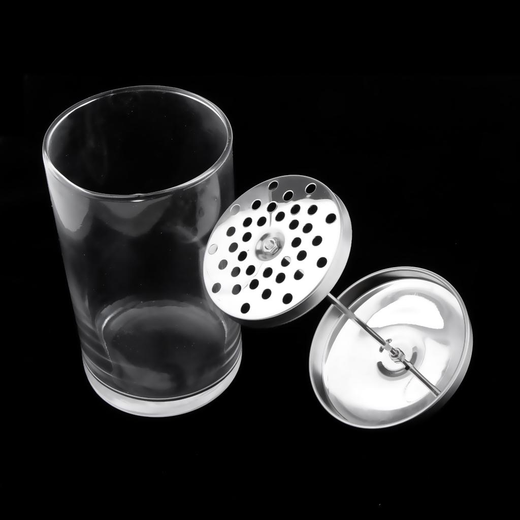 3Pcs Clear Sanitizer Disinfectant Glass Jar for Hair Styling Barber Shop S