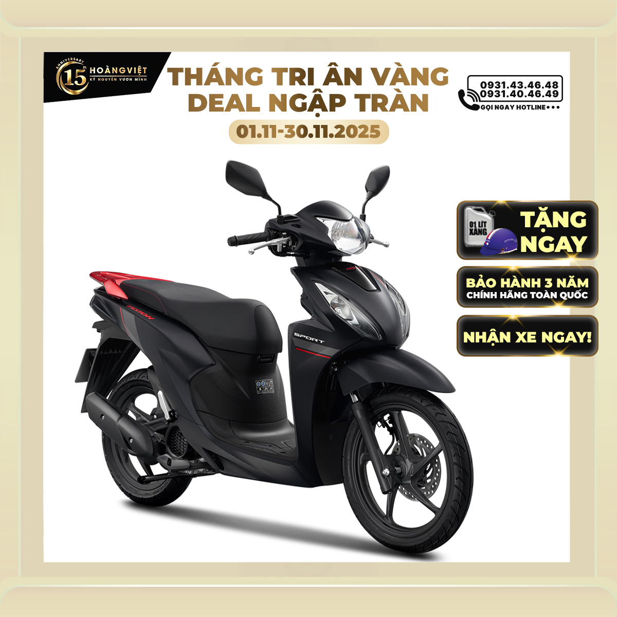 Xe Máy Honda Vision 2025 - Phiên Bản Thể Thao