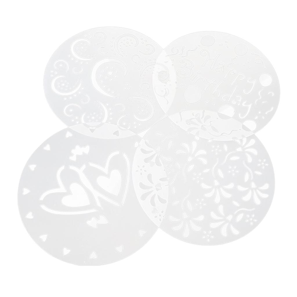 4 Pcs Variety Cake Cupcake Template Stencil Mold Birthday Spiral Decoration