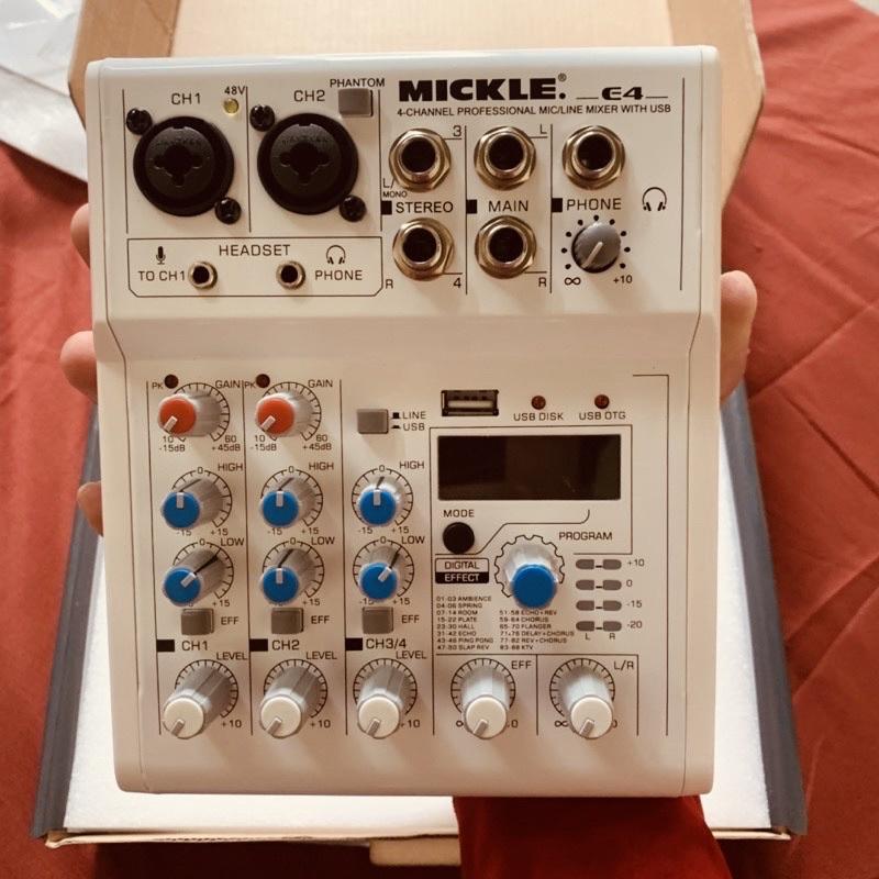 Mixer Mickle E4 Plus Hát Livestream Chuyên Nghiệp , Âm Thanh Sống Động , Kiểu Dáng Cực Đẹp , Dễ Dàng Sử Dụng