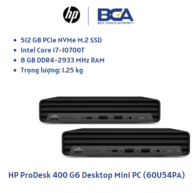 HP ProDesk 400 G6 Desktop Mini PC (60U54PA) - Hàng chính hãng