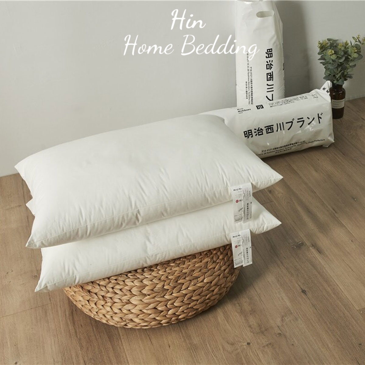 Gối Ngủ Ruột Gối Lông Vũ Nhân Tạo Cao Cấp Gối Nhật Bản Gối Khách Sạn 50x70cm Hin Home Bedding