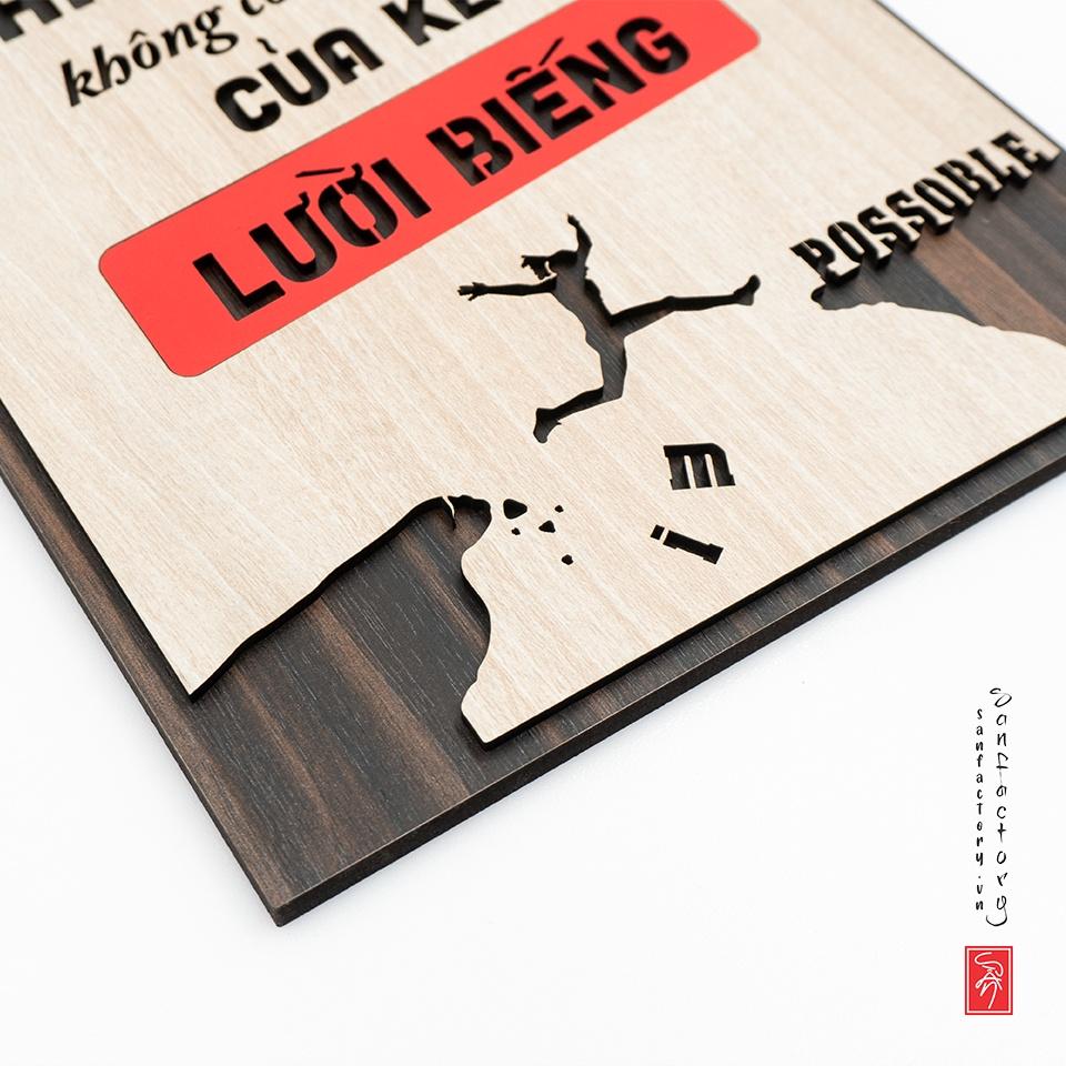 Tranh slogan treo văn phòng “Trên bước đường thành công không có dấu chân của kẻ lười biến” - SAN-TR04