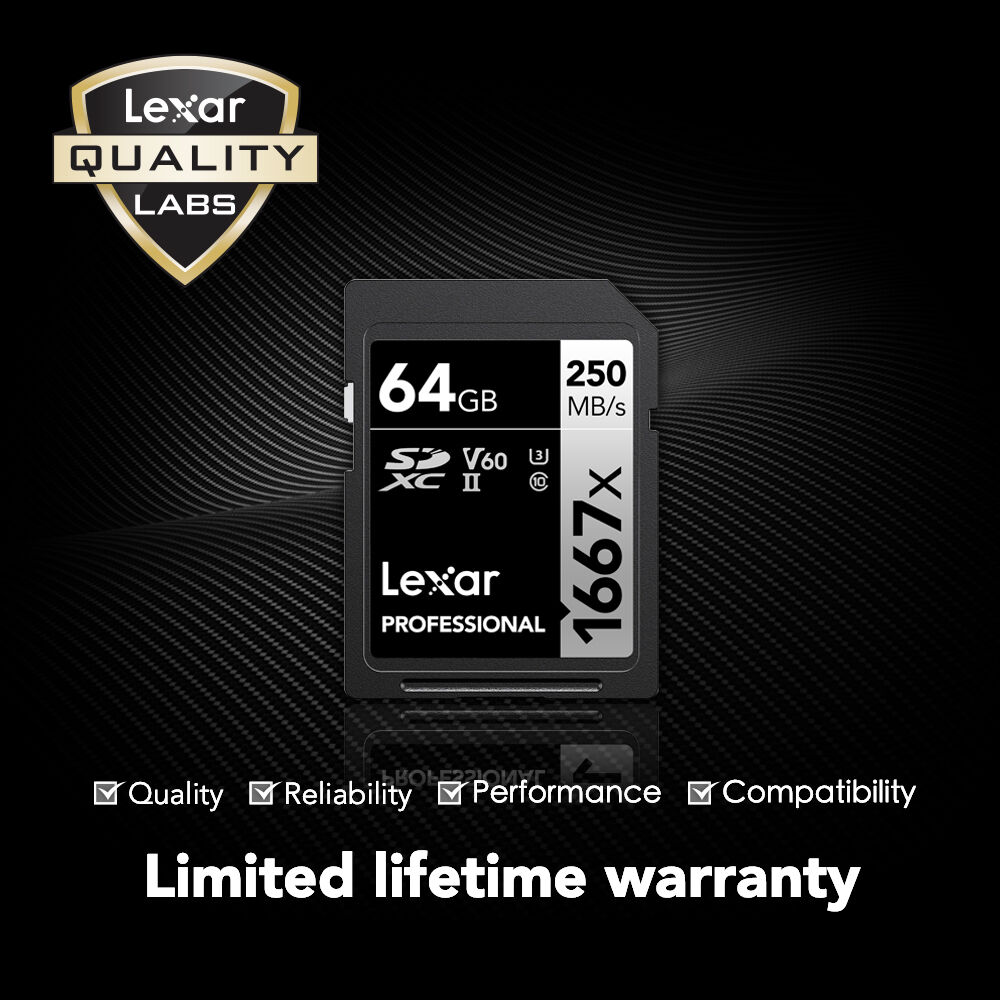 Thẻ nhớ SD Lexar Professional 1667x UHS-II V60 250/120 MB/s (64GB/128GB/256GB) - Hàng chính hãng