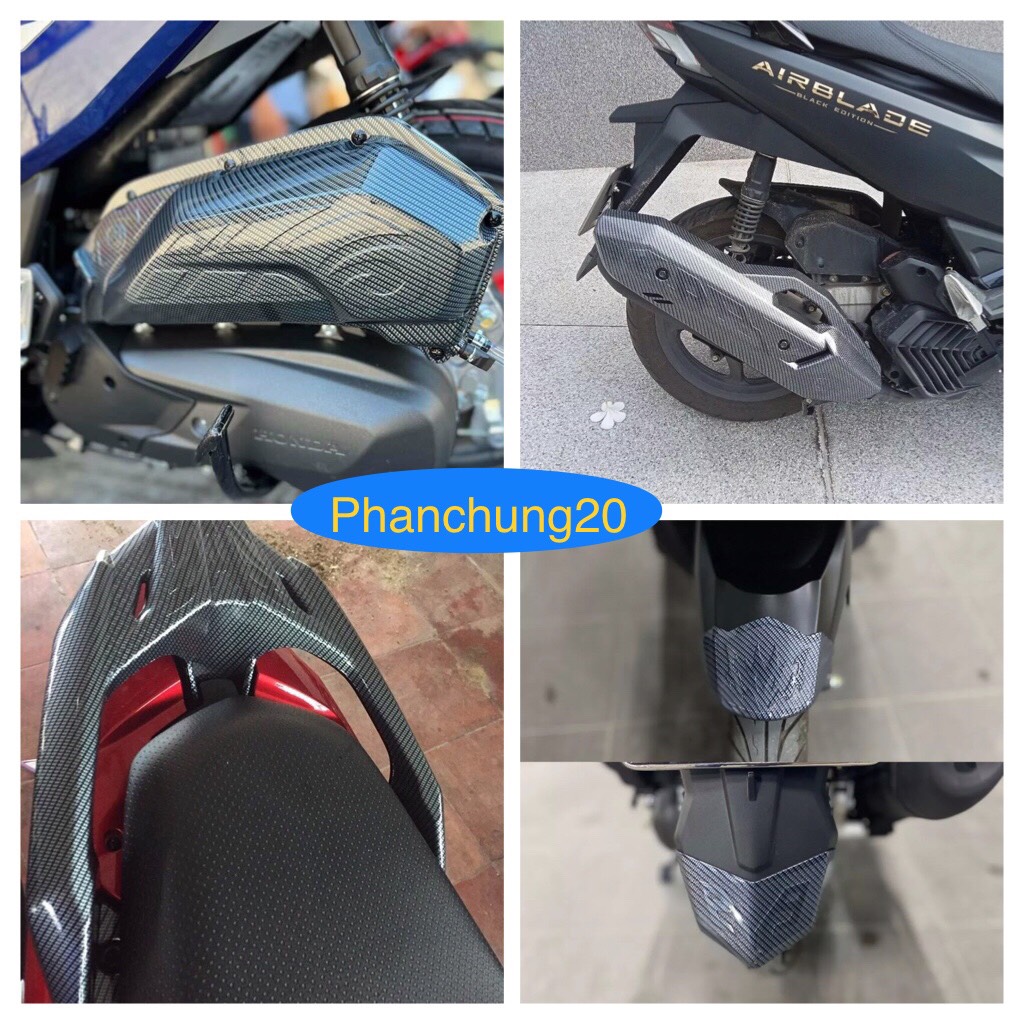 COMBO ỐP PHỤ KIỆN TRANG TRÍ DÙNG CHO XE AB 2022 2023 2024 - 125 160cc CACBON