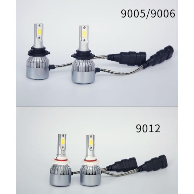 Set 2 bóng đèn pha LED 12V H4 H7 H8 H11 H1 HB3 HB4 9006 9012 7600LM 6000K 72W 12V cho xe hơi
