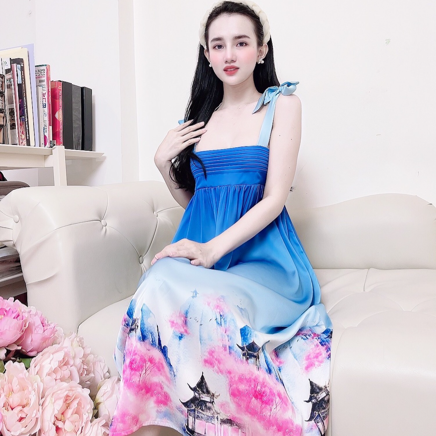 Váy Ngủ, Đầm Ngủ Dáng Xòe Chất Cotton Hoạ Tiết Hoạt Hình Dễ Thương