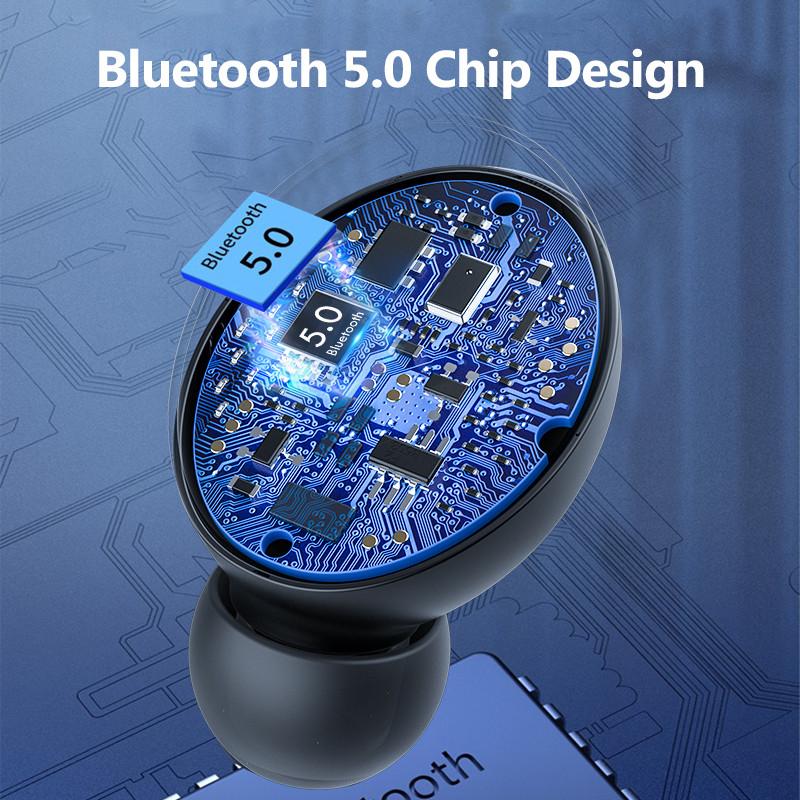 H & Bluetooth V5.0 Tai Nghe Nhét Tai Không Dây Tai Nghe Có Mic Thể Thao Chống Thấm Nước Tai Nghe 2200MAh Sạc Hộp Cho Android