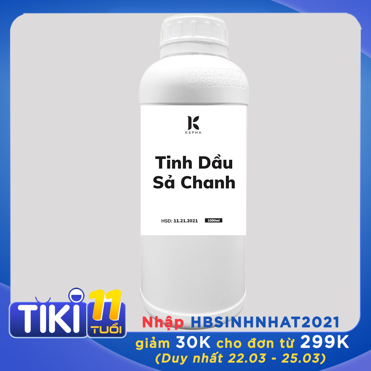 Tinh dầu Sả Chanh Kepha 1 lít - Nguyên chất 100%, nhập khẩu trực tiếp Ấn Độ - Đuổi muỗi, xông hơi giải cảm, chống nhiễm nấm