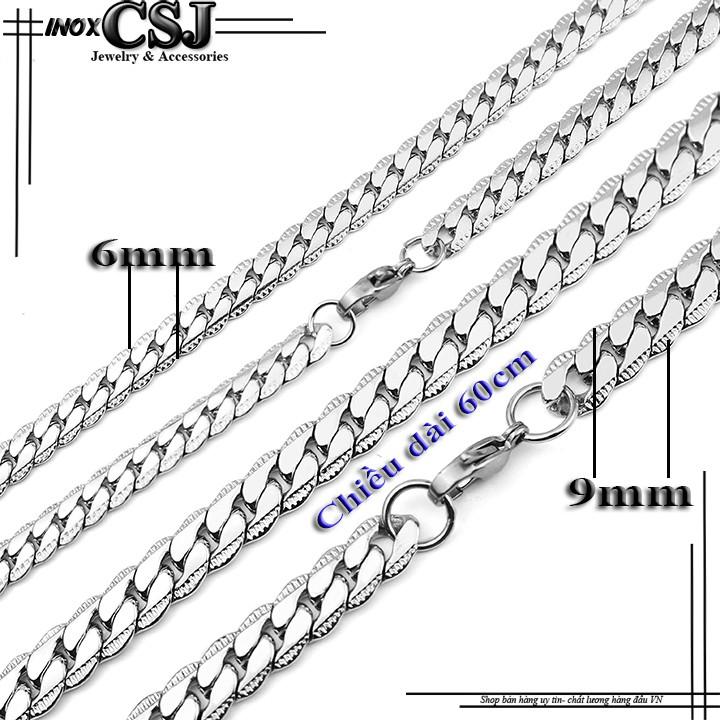 Dây chuyền nam inox kiểu lặc khít chạm 2 bên sáng đẹp, không đen, không gỉ hợp thời trang